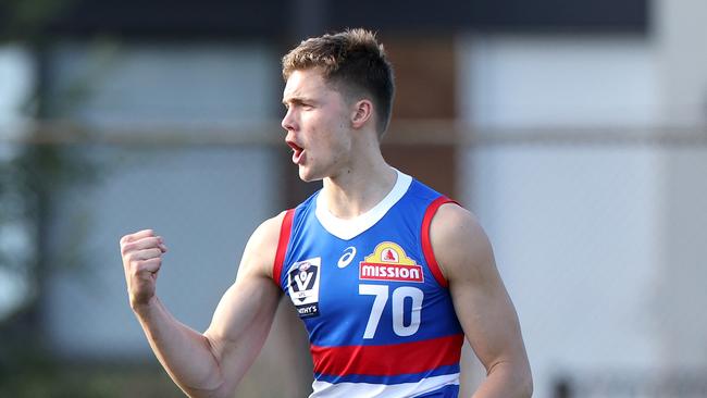 Caleb Lewis is a big in for Dingley. (Photo by Jonathan DiMaggio/AFL Photos)