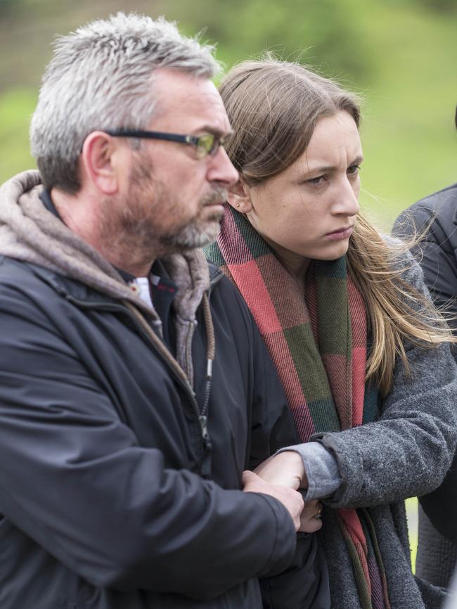 Karen's husband Borce Ristevski and daughter Sarah. Picture: Eugene Hyland