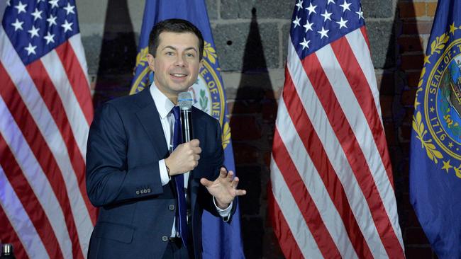 Pete Buttigieg, the Democrats’ apparent winner in Iowa. Picture: AFP