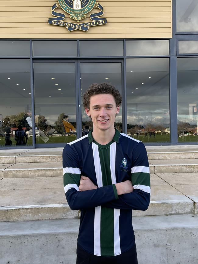 St Patrick's College student James Clark will captain the team at this year's Herald Sun Shield competition. Picture: Shane Jones.