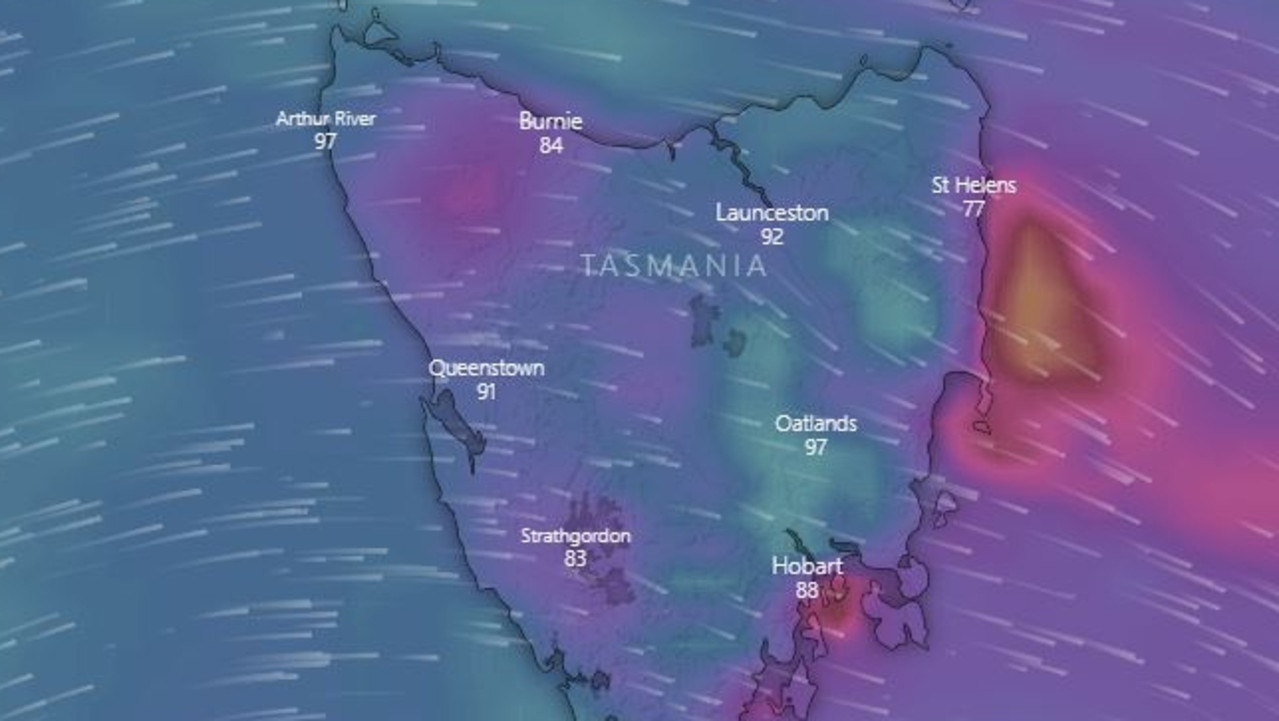 Hobart wind Severe weather warning for Tasmania as snow, rain and