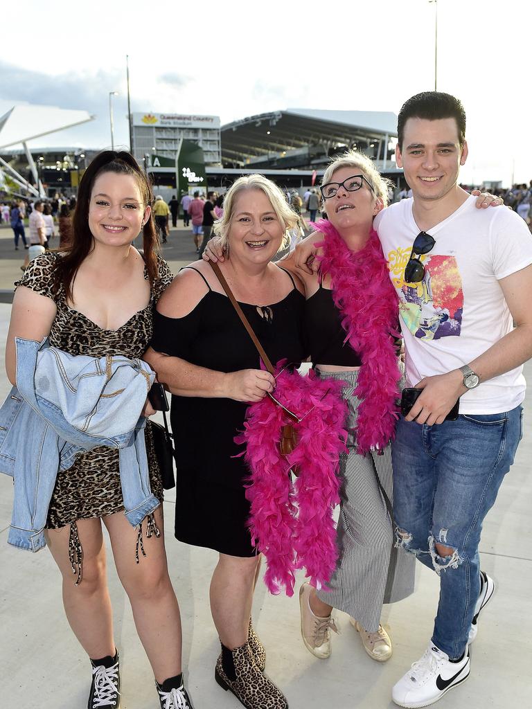 Madison Millard, Stacey McMillan, Lee Cattana and Jack Anderson. Elton John performed at Queensland Country Bank Stadium, Townsville on 29 February 2020. PICTURE: MATT TAYLOR.