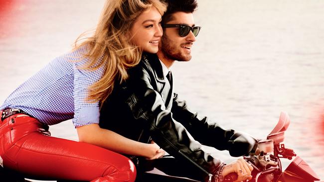 Gigi Hadid and Zayn Malik for the May 2016 issue of Vogue US. Picture: Mario Testino/Vogue