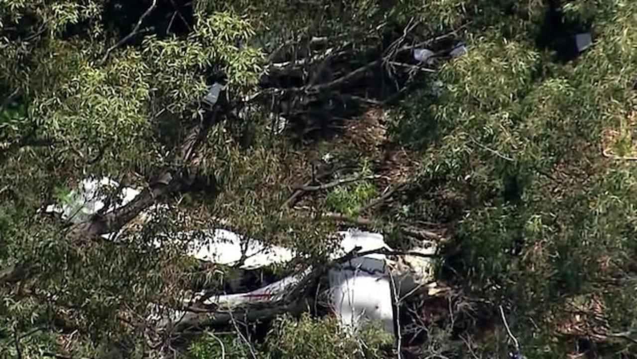 Emergency services are on scene after two light planes crashed into each other in Sydney’s southwest. Picture: ABC