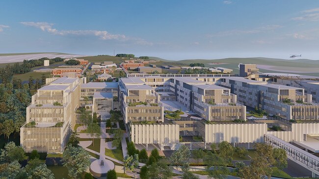 Artist impressions of the new Toowoomba Hospital at the site of the old Baillie Henderson Hospital site. Photo: Supplied.