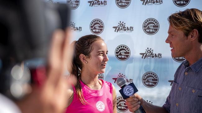 Rachael Tilly at the 2018 World Longboard Championship. Picture: WSL