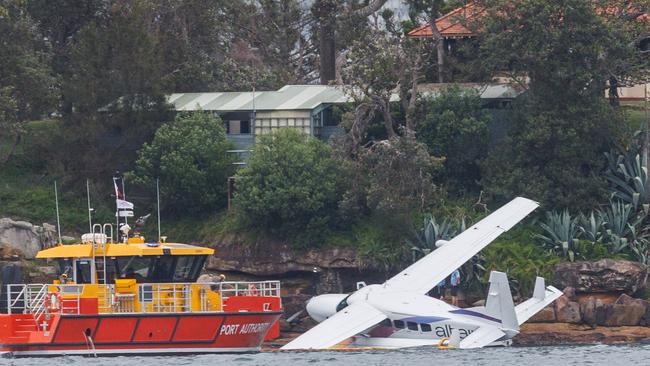 Authorities were called to assist after the sea plane crashed near Shark Island. Picture: NCA NewsWire / David Swift