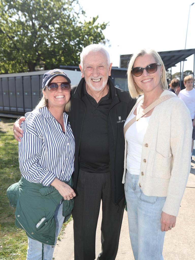 Sally Cullen, Peter Cullen and Ally Lofts. Gallery of fans at the GFNL grand final at Kardinia Park on Friday. Picture: Alan Barber