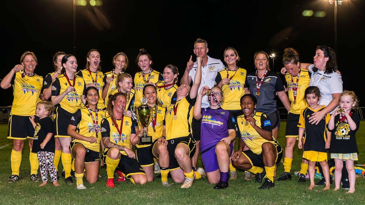 2021 Women's Premier League final Winners Edge Hill United. Picture: Emily Barker