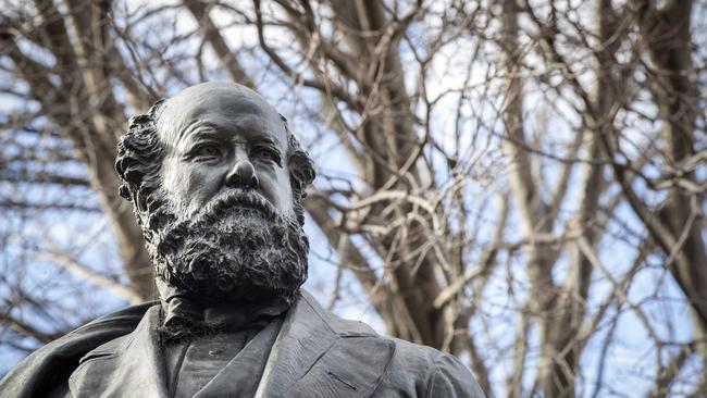 The William Crowther statue in Franklin Square Hobart. Picture: Chris Kidd