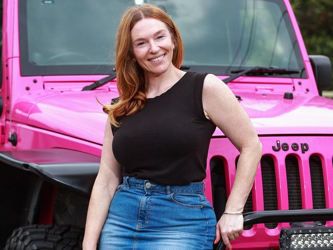 Daily Telegraph. 10, January, 2022.Shannon Micallef with her Jeep, in Coogee, today. Shannon is one of a growing number of inner city workers who donÃt want to use public transport because of covid.Picture: Justin Lloyd.