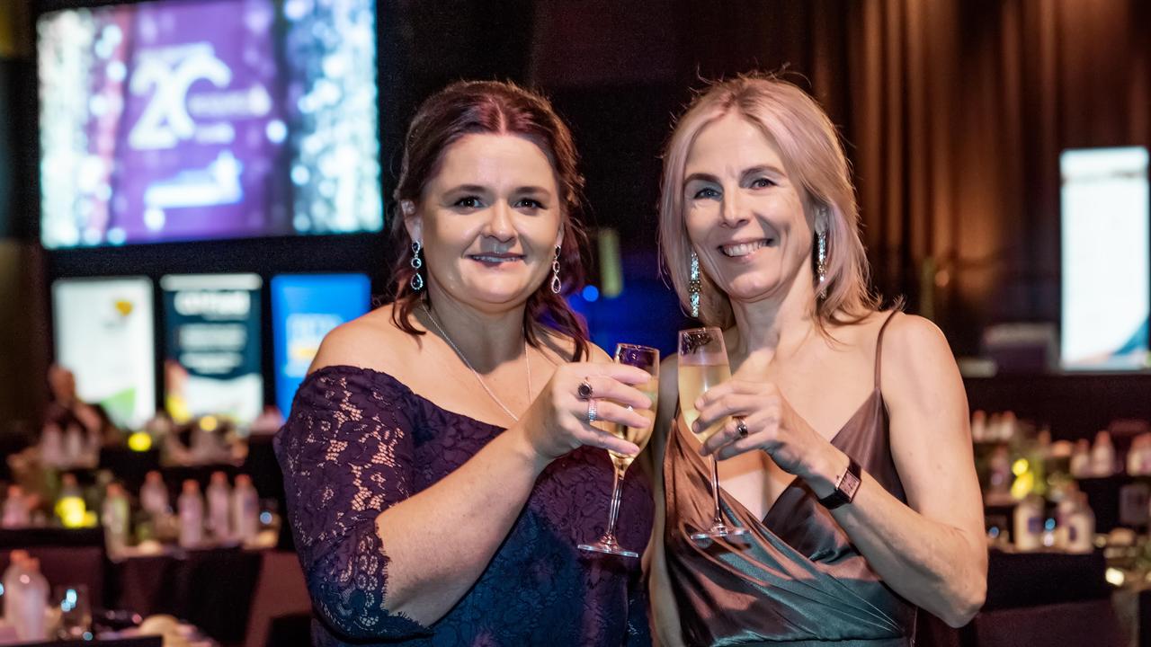 Jodie Thompson and Sonia Andersen at the 2021 Resource Industry Network awards at the MECC. Picture: Tristan Mariano