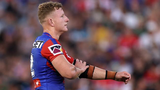 East Maitland junior Thomas Cant was one of three players to make his NRL debut for the Knights against the Dolphins in round three. (Photo by Cameron Spencer/Getty Images)