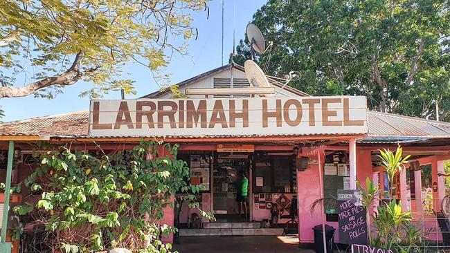 The exterior of the famous Pink Panther hotel, which gained an extra layer of notoriety following the disappearance of Larrimah resident Paddy Moriarty in 2018. Pic: Supplied, Facebook.