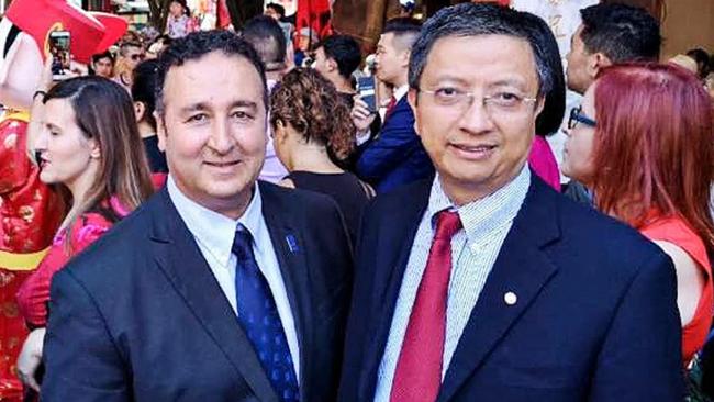 Labor MP Shaoquett Moselmane and John Zhang.