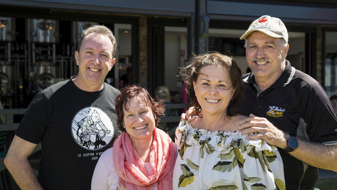 At Monty Brewing Co are (from left) Chris Thompson, Janet Thompson, Kerry Staff and Russell Staff on opening weekend, Saturday, October 16, 2021. Picture: Kevin Farmer