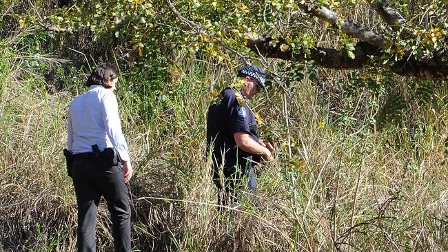 Police declared the area a crime scene as they searched. Picture: AAP/John Gass