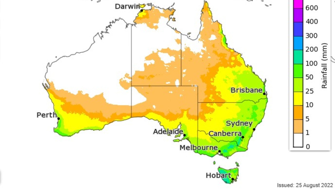 The rainfall outlook for September. Picture: BOM.