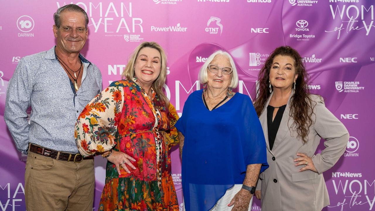 Paul Masten, Joe Dovson, Pam Fuller and Rose Walker at the 2025 NT News Woman of the Year 2025. Picture: Pema Tamang Pakhrin
