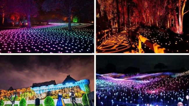 Examples of night-time art installations. Picture: Yarra Ranges Tourism