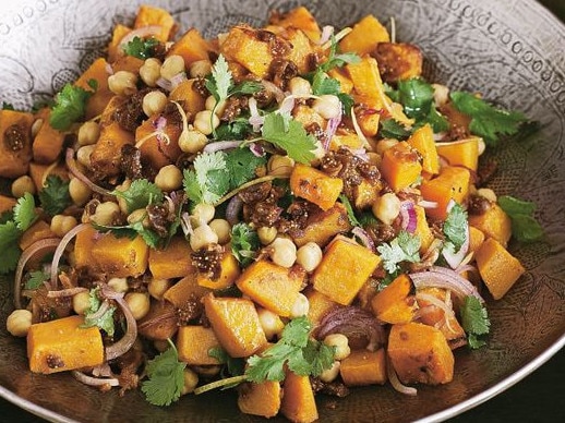 Pumpkin and chickpea salad.