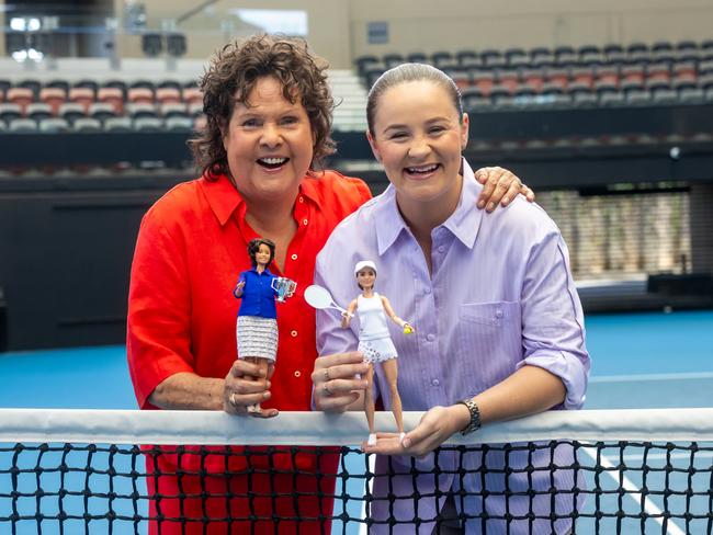 Evonne Goolagong Cawley and Ash Barty have been immortalised as Barbie dolls. Picture: Supplied