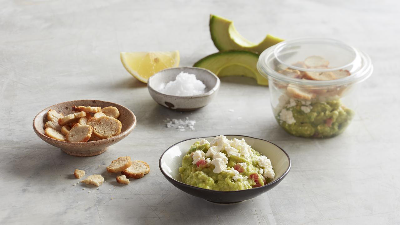 Coles version of smashed avocado, tomato, fetta and mini toast will cost $4.50.