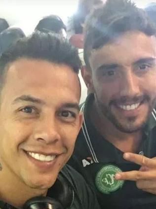 Alan Ruschel Snapchatted this image with Marcos Danilo before takeoff. Picture: Snapchat