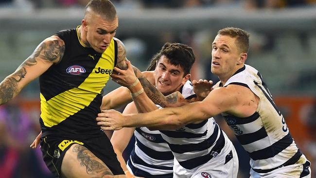 Richmond is set to be September spectators, while Geelong will be minor premier, according to Mick McGuane. Picture: Quinn Rooney/Getty Images.