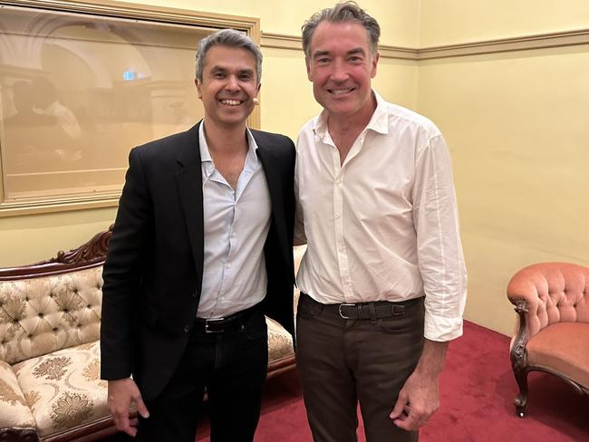 Dr Aseem Malhotra with former Australian of the Year Dr James Muecke. Picture: Twitter