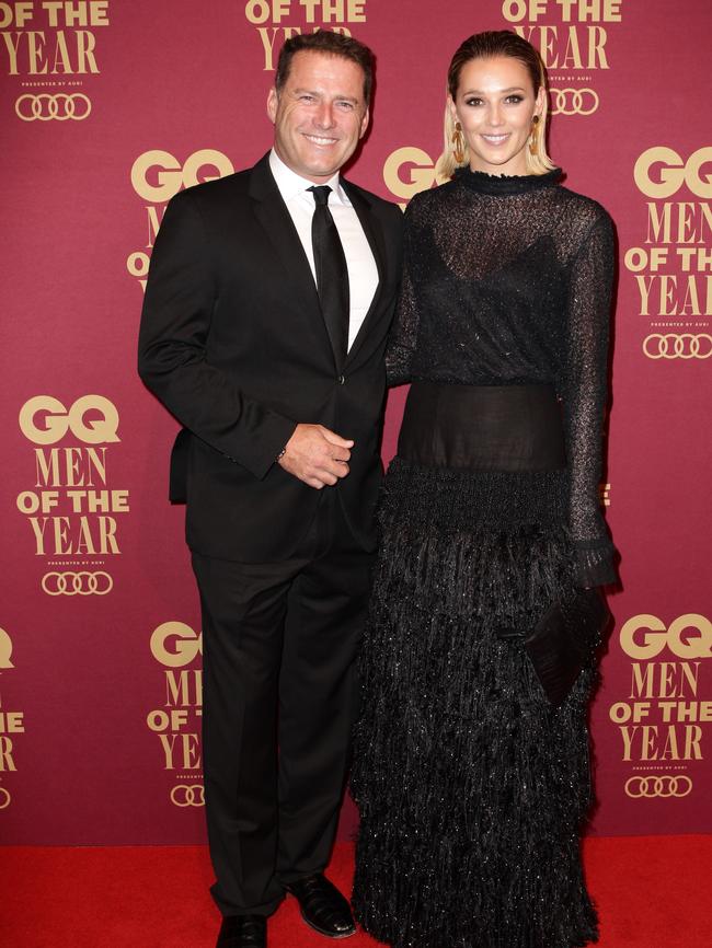 Karl Stefanovic and Jasmine Yarbrough at the GQ Men Of the Year Awards last year. Picture: Christian Gilles