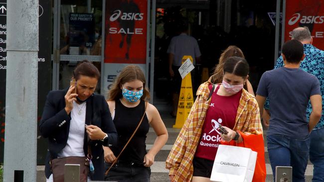 Panic buying of groceries at Skygate Woolworths. Pic: David Clark