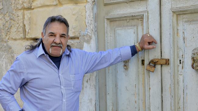 Alex Vella, former National President of the Rebels Rebels Motorcycle Club in Australia, photographed in the Mosta district of Malta. picture David Dyson