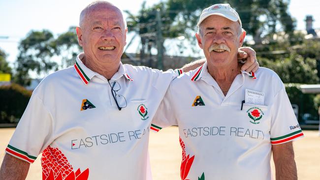 Randwick Bowling Club members George Copas and Geoff Prowse are looking forward to helping Prince of Wales Hospital patients learn the game of lawn bowls on July 25. Picture: Monique Harmer