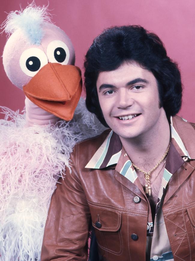 Daryl Somers and Ossie Ostrich in the late 1970s. Picture: HWT Library