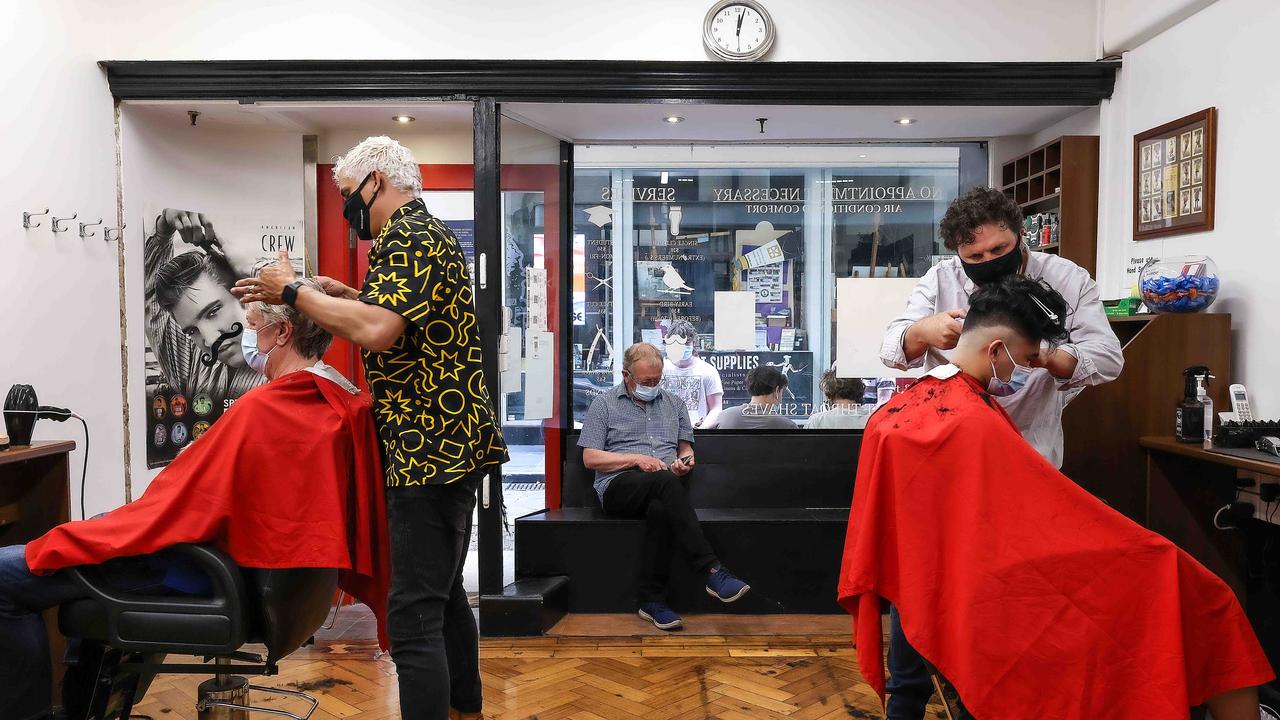 The days of getting haircut while having to wear a mask are long gone in Australia, but Covid-19 is as present as ever, experts have warned. Picture : NCA NewsWire / Ian Currie