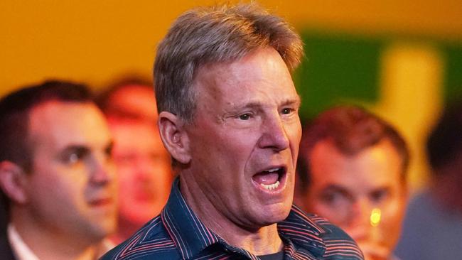 Former Geelong footballer and identity Sam Newman is seen during the Code War Boxing night at Margaret Court Arena in Melbourne, Friday, November 15, 2019. (AAP Image/Michael Dodge) NO ARCHIVING, EDITORIAL USE ONLY