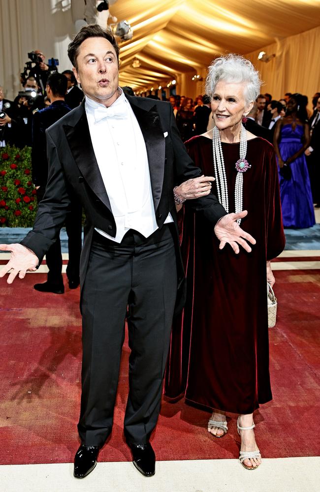 Elon Musk brought his mother, Maye Musk, as his date to the 2022 Met Gala. Picture: Getty Images.