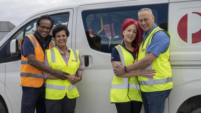 Couples Bernadette and Tilak Gunasekera and Niki and Francois LeClair at Australia Post. Picture: Supplied