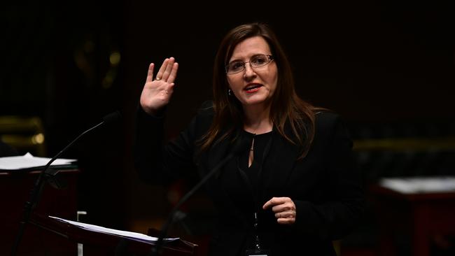 Member for Bankstown Tania Mihailuk speaking on legislation relating to the COVID-19 pandemic in May 2020. Picture: AAP Image/Joel Carrett