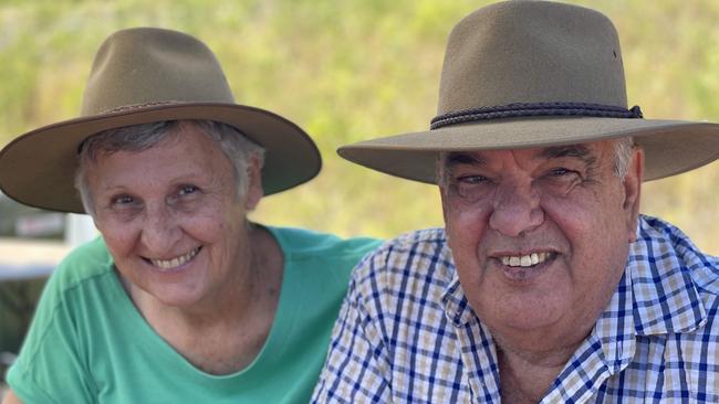 Shirley and Ron Richards celebrate the impending opening of the Gympie Bypass at a community event on Saturday August 17, 2024.