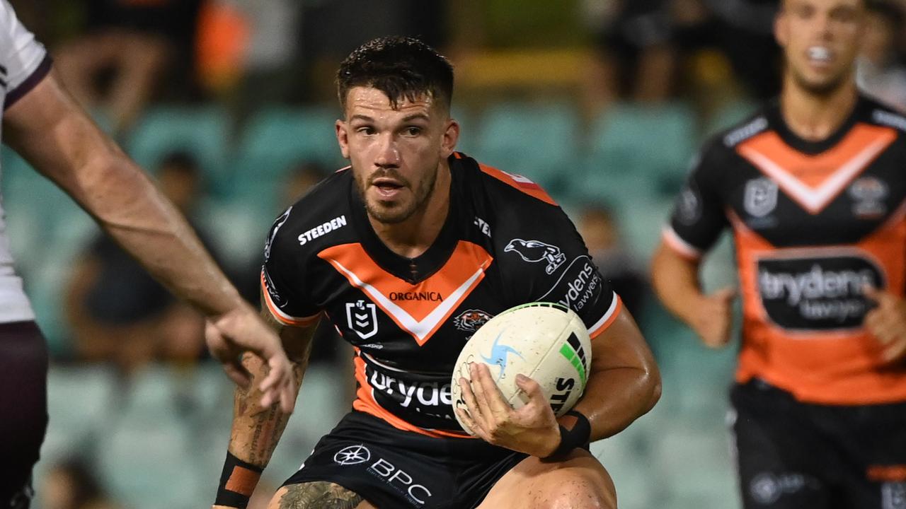 England international Oliver Gildart makes his debut for the Tigers. NRL Imagery