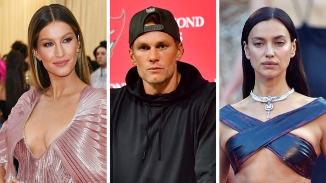 Gisele Bundchen, Tom Brady and Irina Shayk. Photo: Dimitrios Kambouris/Getty Images for The Met Museum/Vogue and Rocco Spaziani.