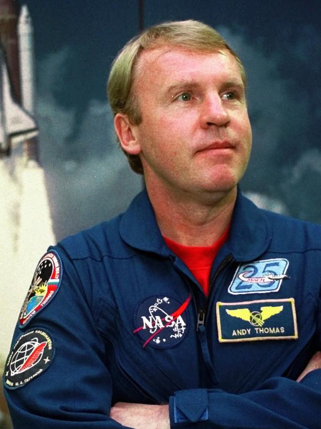 Adelaide astronaut Andy Thomas, Houston, 1998. Picture: AP / Brett Coomer