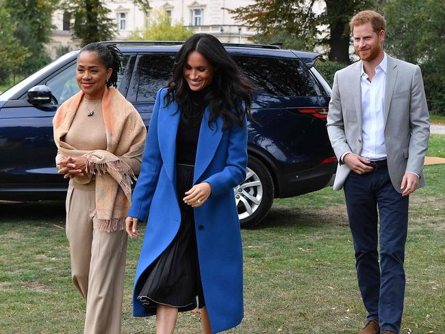 Prince Harry to be “outnumbered” amid speculation Meghan Markle’s mother, Doria Ragland, will move into their Montecito Mansion. Picture: AFP