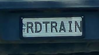 NT funny number plate, RDTRAIN. Picture: Facebook / Laurence Robertson