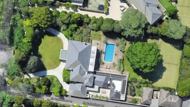 18 St Georges Rd, Toorak, previously held the record at about $40 million.