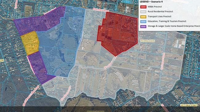 The Southern Thornlands Potential Future Growth Area, which includes a rural residential precinct and an education training and tourism precinct.