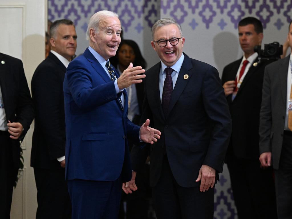 Joe Biden and Anthony Albanese at the ASEAN Summit last year. Picture: AAP