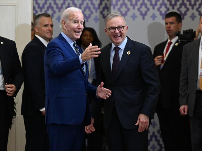 Joe Biden and Anthony Albanese at the ASEAN Summit last year. Picture: AAP